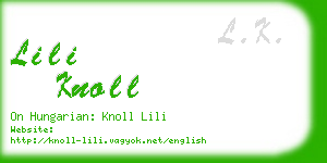 lili knoll business card